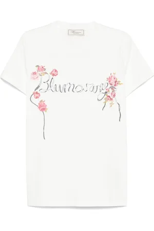 BLUMARINE Rhinestone-logo T-shirt
