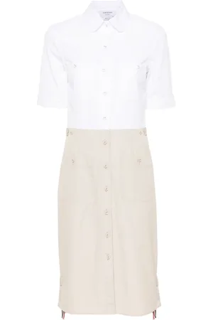 Thom Browne Colour-block button-up shirtdress