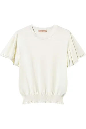 Twin-Set Scalloped-hem knitted T-shirt