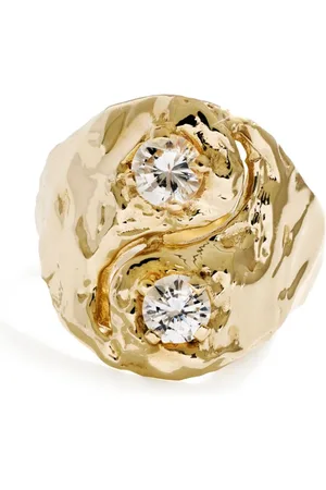Fie Isolde 14K yellow Yin Yang diamond signet ring