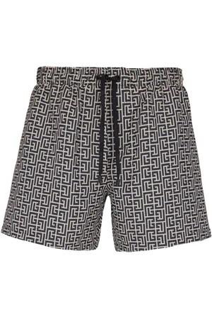 Balmain PB Labyrinth-print swim shorts