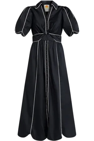 Farm Rio Contrasting-trim midi dress