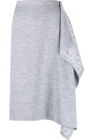 Fendi Asymmetric knitted wrap skirt