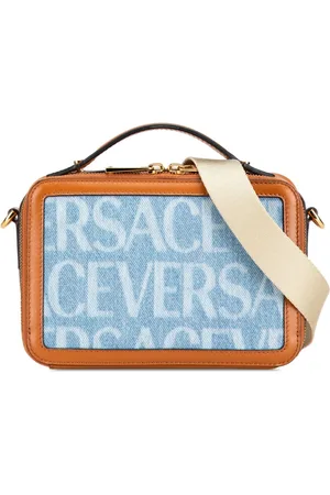 VERSACE 2015-2020 Small Denim Allover Messenger Bag satchel