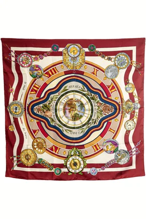 Hermès 20th Century Parmi les Fleurs Je Compte les Heures Silk Scarf scarves