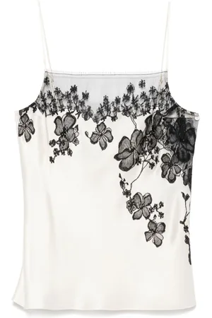 CARINE GILSON Lace-detailed pyjama top