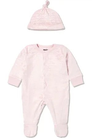DKNY Logo-jacquard babygrow set