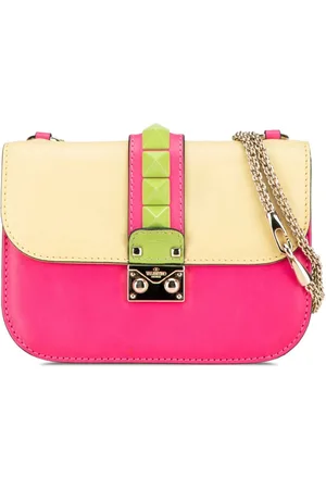 VALENTINO GARAVANI 2018-2024 Small Tricolor Leather Rockstud Glam Lock crossbody bag