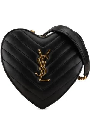Saint Laurent 2000-2023 Small Lambskin Chevron Monogram Love Heart Chain Bag crossbody bag