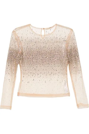 ERMANNO SCERVINO Crystal-embellished tulle top