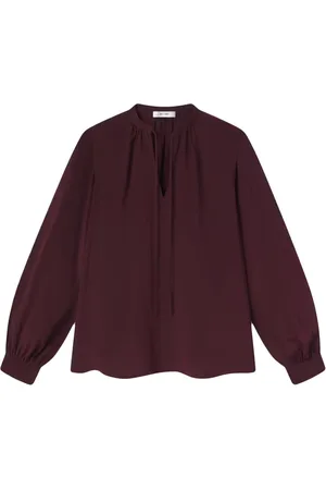 Frame Shirred tie-front blouse