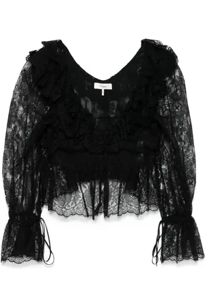 Chloé V-neck lace crop top