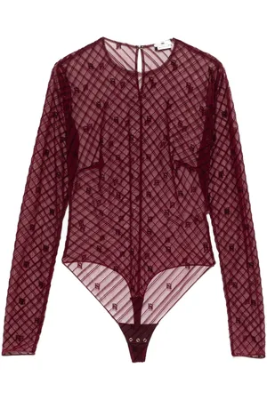 Elisabetta Franchi Flocked tulle bodysuit