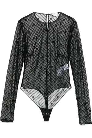 Elisabetta Franchi Flocked tulle bodysuit