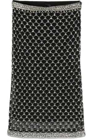 Pinko Crystal-embellished tulle midi skirt