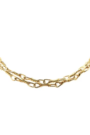 Dior 20th Century Plated Double Chain Necklace costume necklace