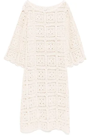 Bambah Metallic crochet kaftan dress