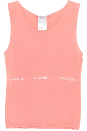 CHANEL 2004 logo sleeveless top