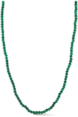 Mateo 14K yellow gold beaded malachite necklace
