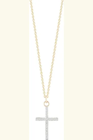 Mateo 14K yellow- Cross diamond neckace