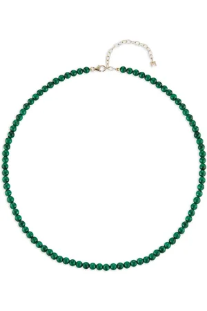 Mateo 14K yellow gold beaded malachite bracelet