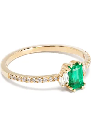 Suzanne Kalan 18kt yellow emerald and diamond ring