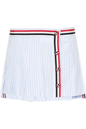 Thom Browne RWB-stripe pleated wrap skirt