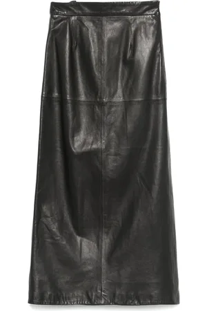 Manokhi Leather midi skirt