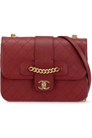 CHANEL 2018 Large Quilted Sheepskin Front Chain Flap crossbody bag