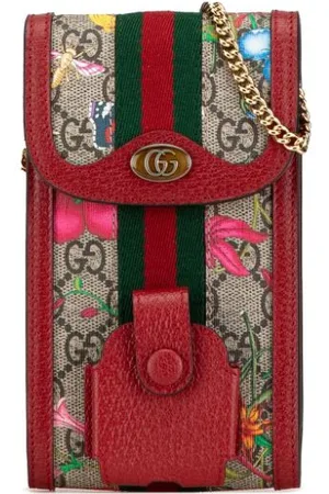 Gucci 2000-2015 GG Supreme Flora Ophidia Phone Case crossbody bag