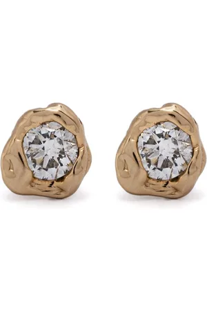 Fie Isolde 14K yellow medium Alfa diamond earrings