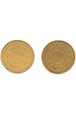 Hermès 20th Century Plated Bijouterie Fantaisie Clou De Selle Clip On Earrings costume earrings