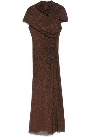 Self-Portrait Rhinestone cut-out midi dress