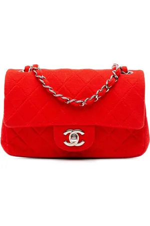 CHANEL 2014 Mini Rectangular Classic Jersey Single Flap crossbody bag