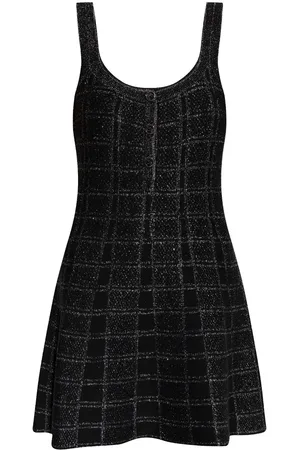 Gucci Check-pattern lamé-effect mini dress