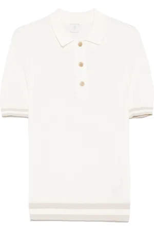 ELEVENTY Ribbed-knit polo shirt