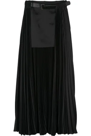 Peter Do Pleated-overlayer belted skirt