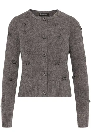 Oscar de la Renta Orchid embroidered cardigan