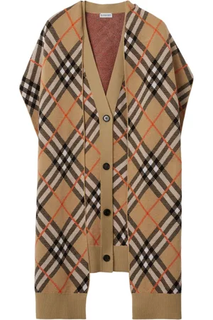 Burberry Checked sleeveless cardigan and scarf