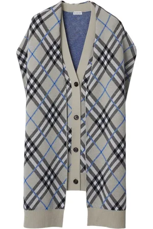 Burberry Checked sleeveless cardigan and scarf