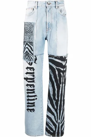 Roberto Cavalli Animal-print straight-leg jeans