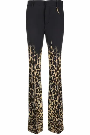 Roberto Cavalli Leopard-print flared trousers