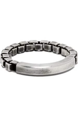 WERKSTATT:MÜNCHEN Box-chain oxidised-finish ring