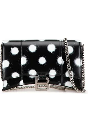 Balenciaga 2016-2024 Shiny Box Calfskin Polka Dot Hourglass Wallet On Chain crossbody bag