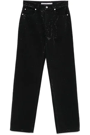 Alexander Wang Crystal-rhinestone hotfix straight-leg jeans