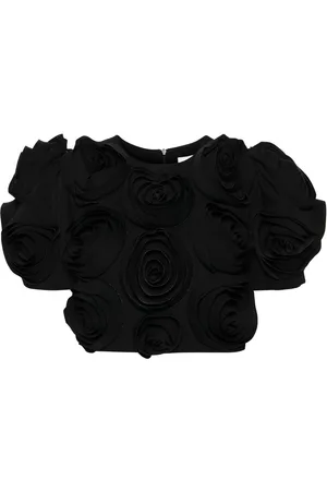 Viktor & Rolf Rose-appliqué cropped top