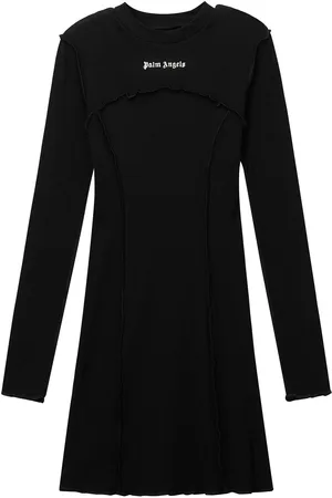 Palm Angels Logo ribbed mini dress