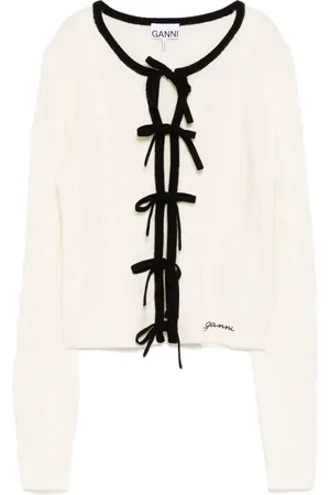 Ganni Lace-up fastening cardigan