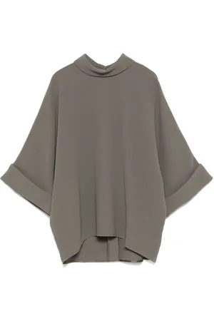 Mark Kenly Domino Tan Crepe blouse