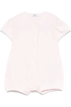 Il gufo Logo-embroidered romper